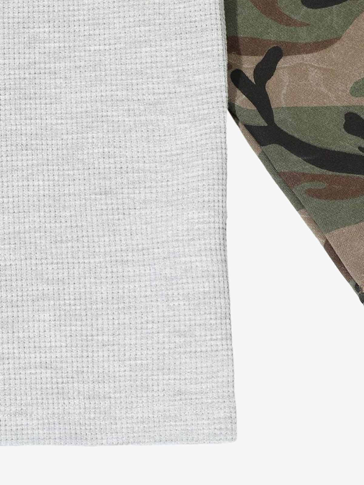 Camouflage Stitching Raglan Long Sleeve T-Shirt - Image 9