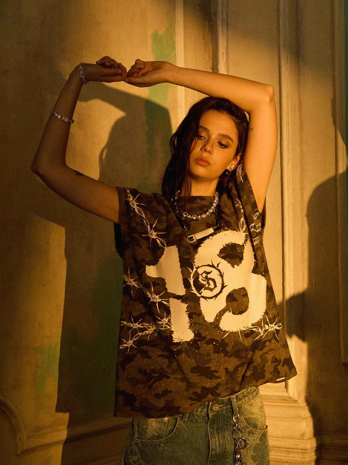 Camouflage Thorn Print Sleeveless T-Shirt - Image 13