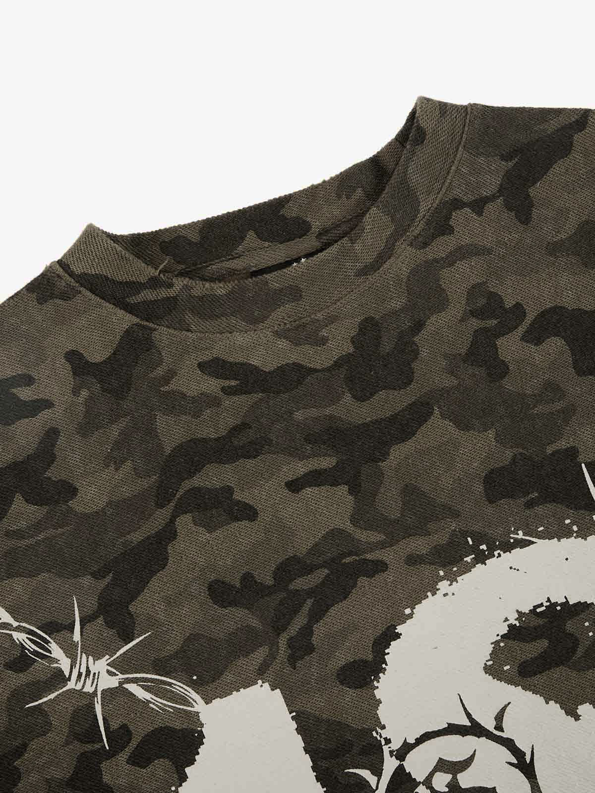 Camouflage Thorn Print Sleeveless T-Shirt - Image 17