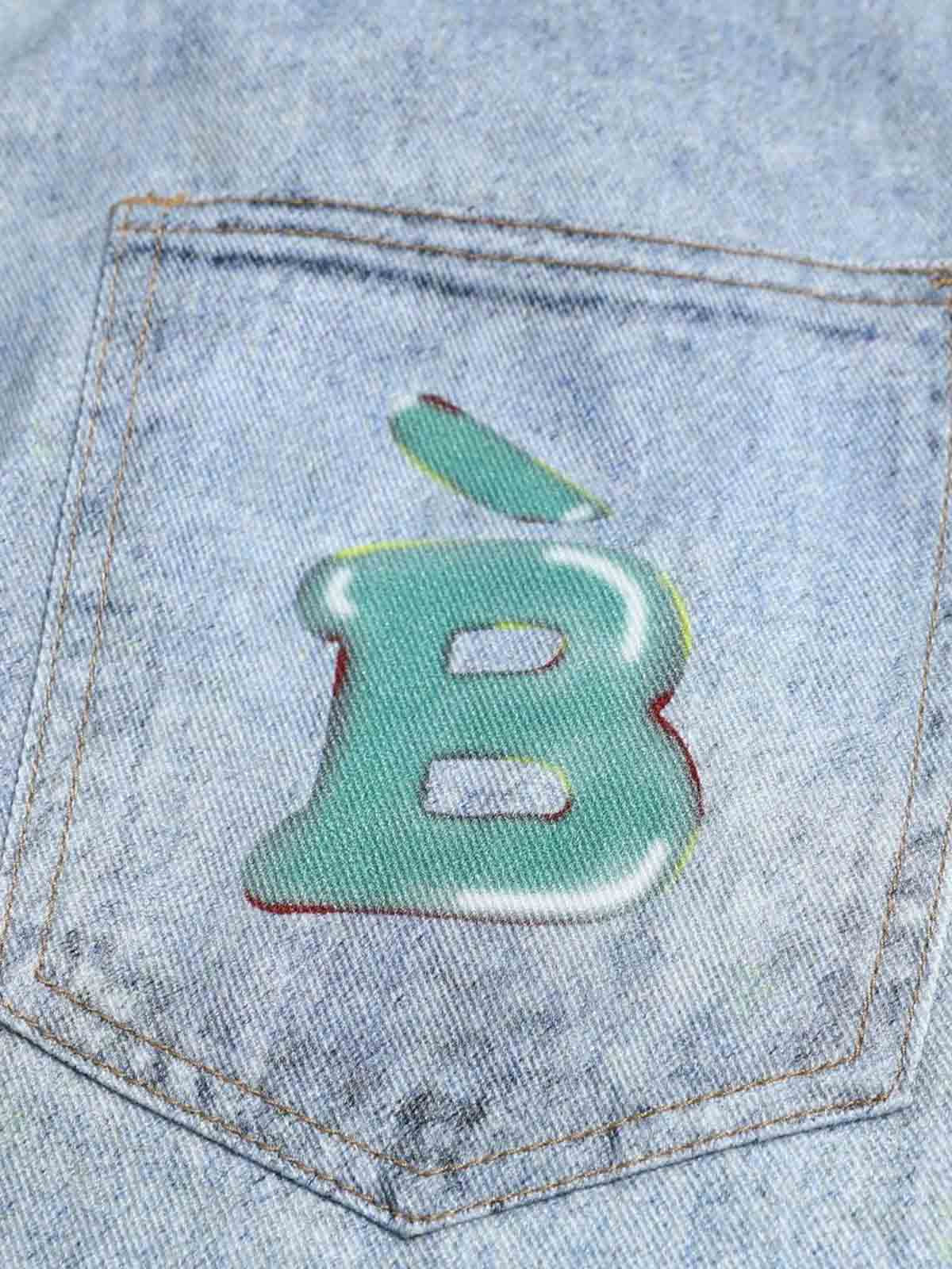 Cartoon Dalmatian Dog Graphic Distressed Washed Jeans - Image 8