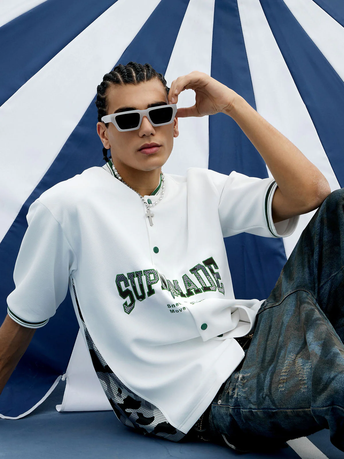 Original Camouflage Spliced Baseball T-Shirt - 2350 - Image 4