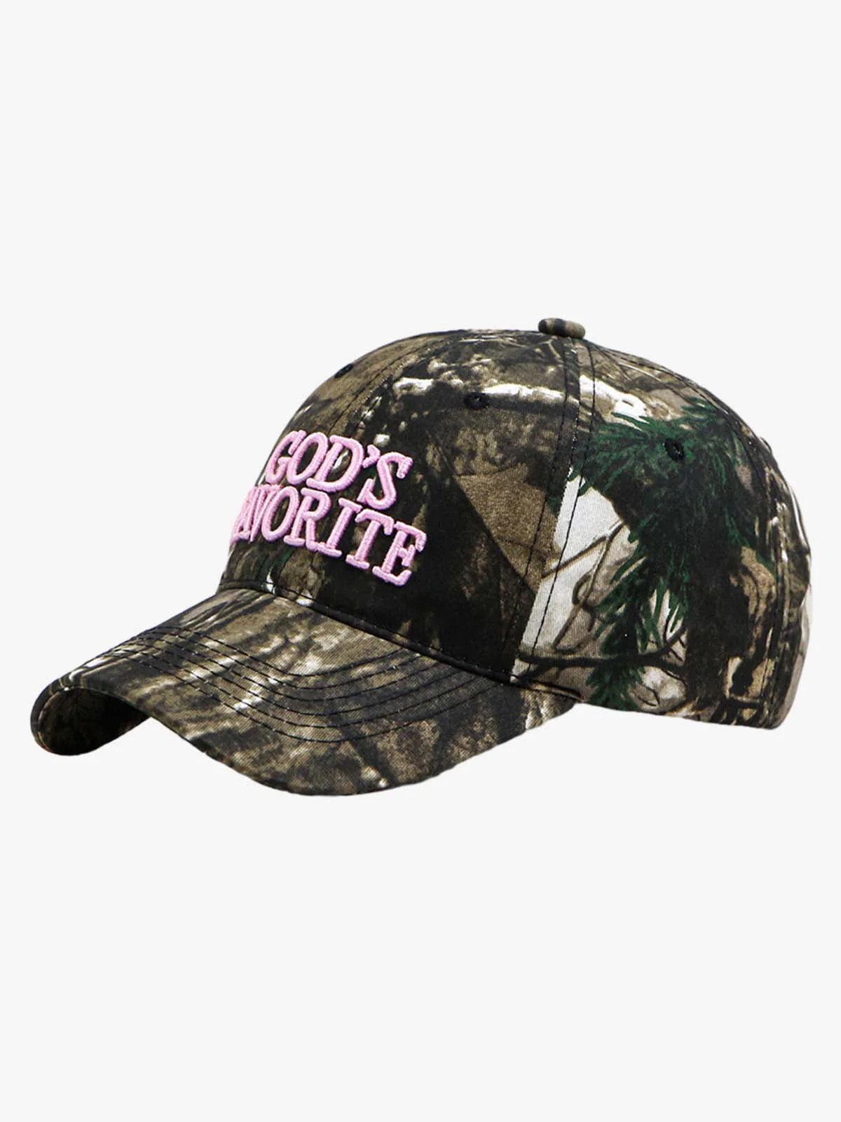 Classic Camo “God’s Favorite” Embroidery Curved Brim Baseball Cap - Image 3