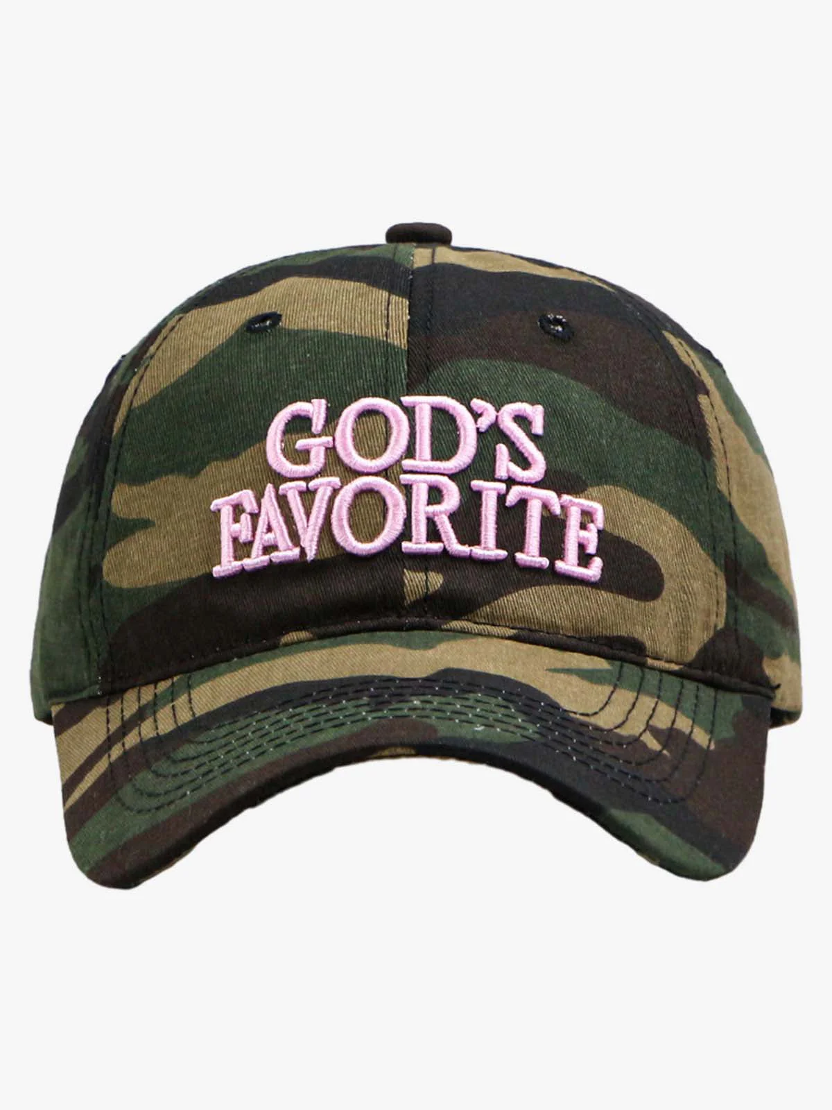 Classic Camo “God’s Favorite” Embroidery Curved Brim Baseball Cap - Image 9