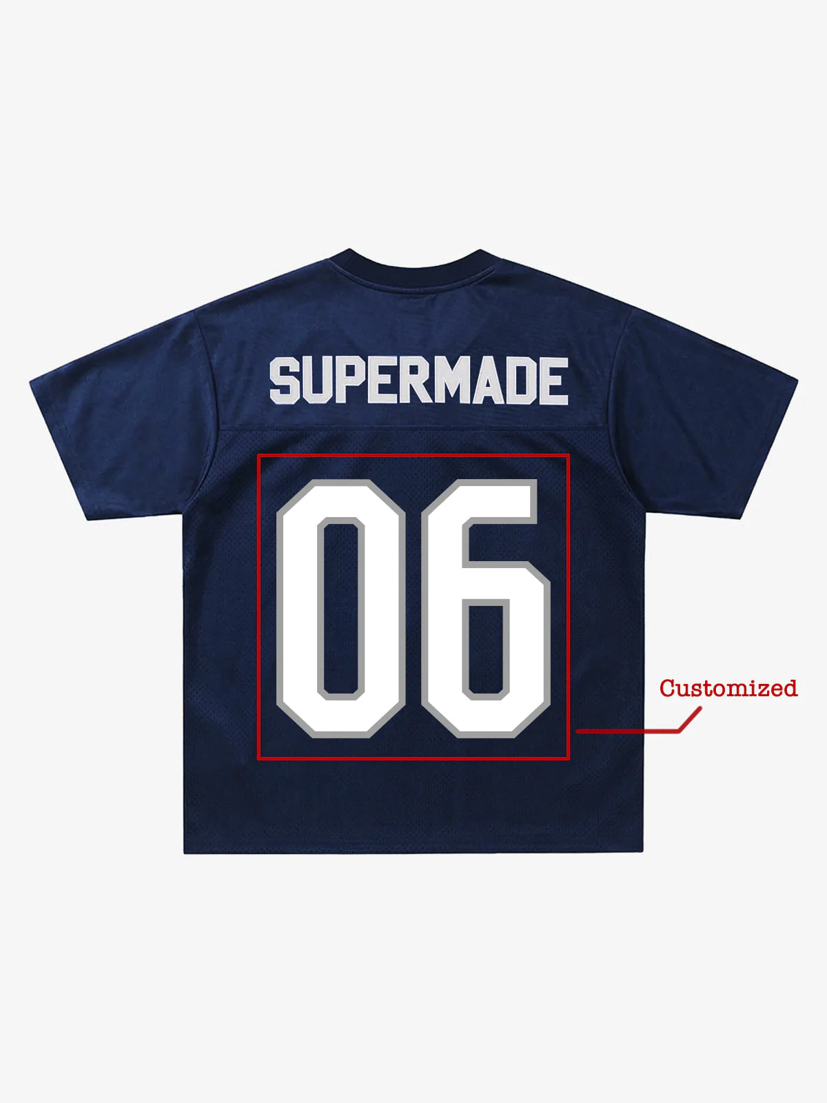 Classic Embroidered Jersey Pattern Customization V-Neck T-Shirt - Image 4