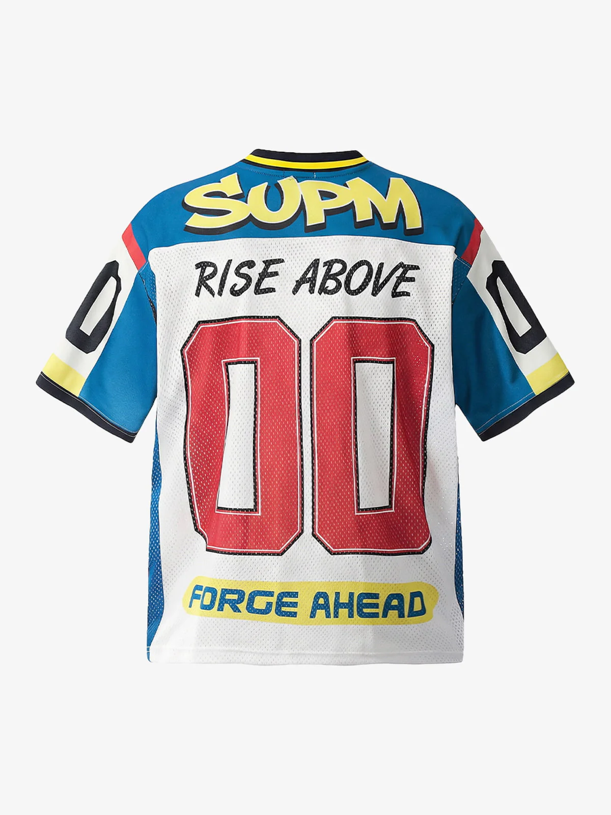 Color-Block Digital Print Mesh V-Neck Jersey - Image 6