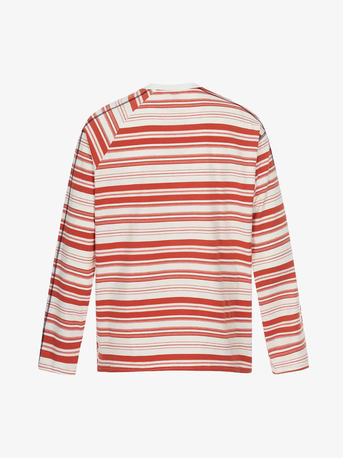 Color Block Striped Embroidered Long Sleeve T-Shirt - Image 4