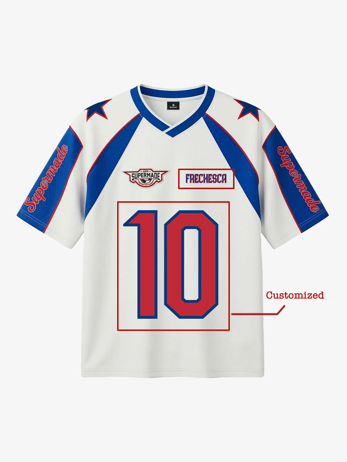 Colorblock Star Print Mesh Jersey Design Customization T-Shirt