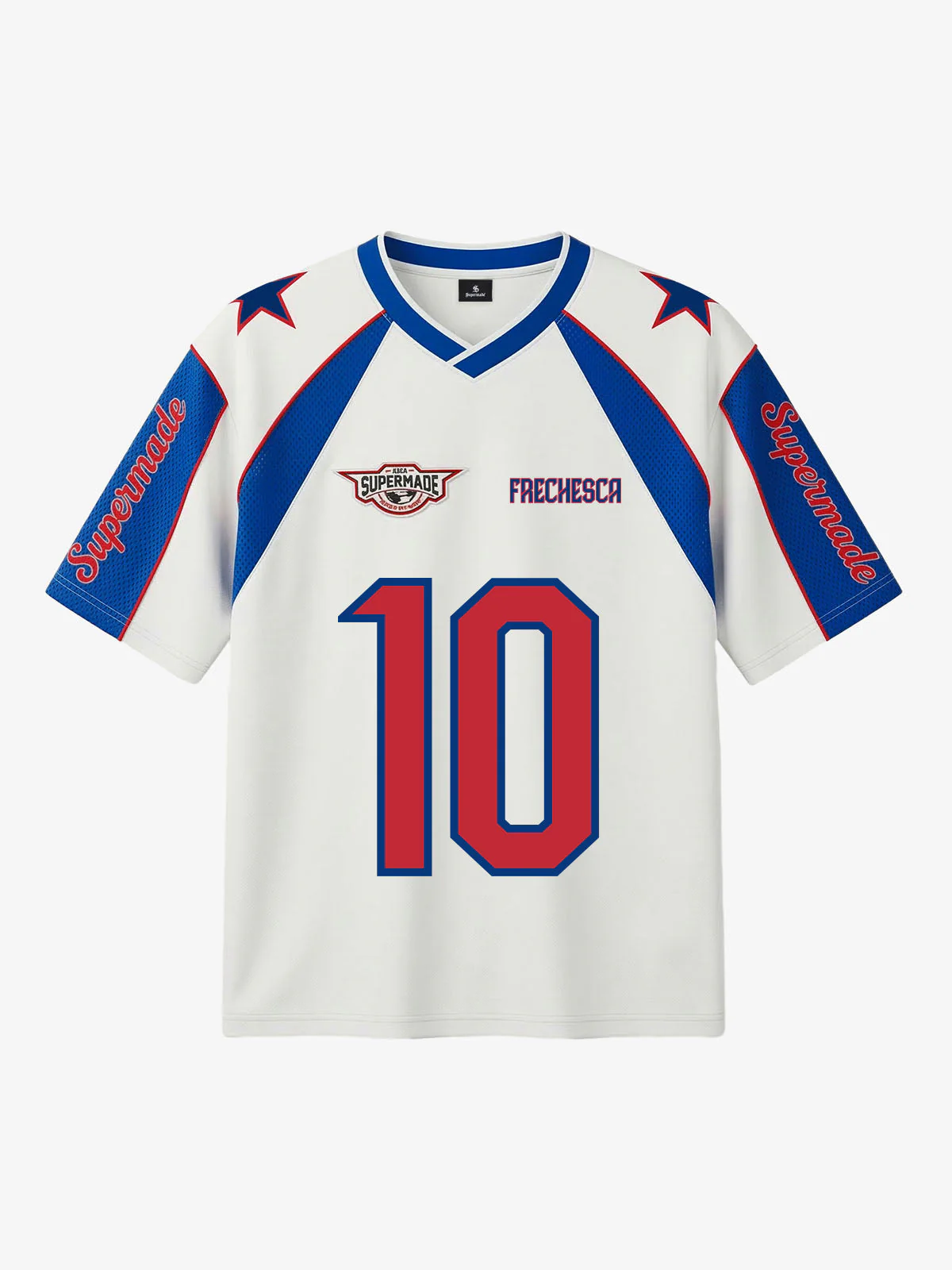 Colorblock Star Print Mesh Jersey Design Customization T-Shirt - Image 11