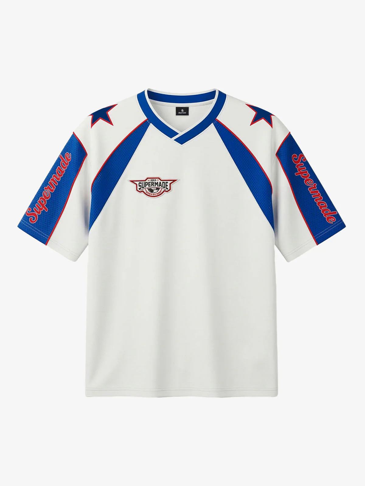 Colorblock Star Print Mesh Jersey Design Customization T-Shirt - Image 8