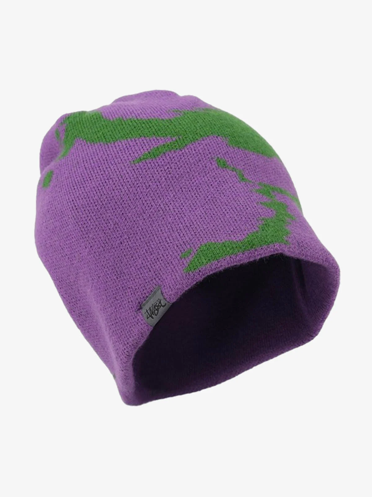 Contrast Color Jacquard Knit Beanie - Image 3