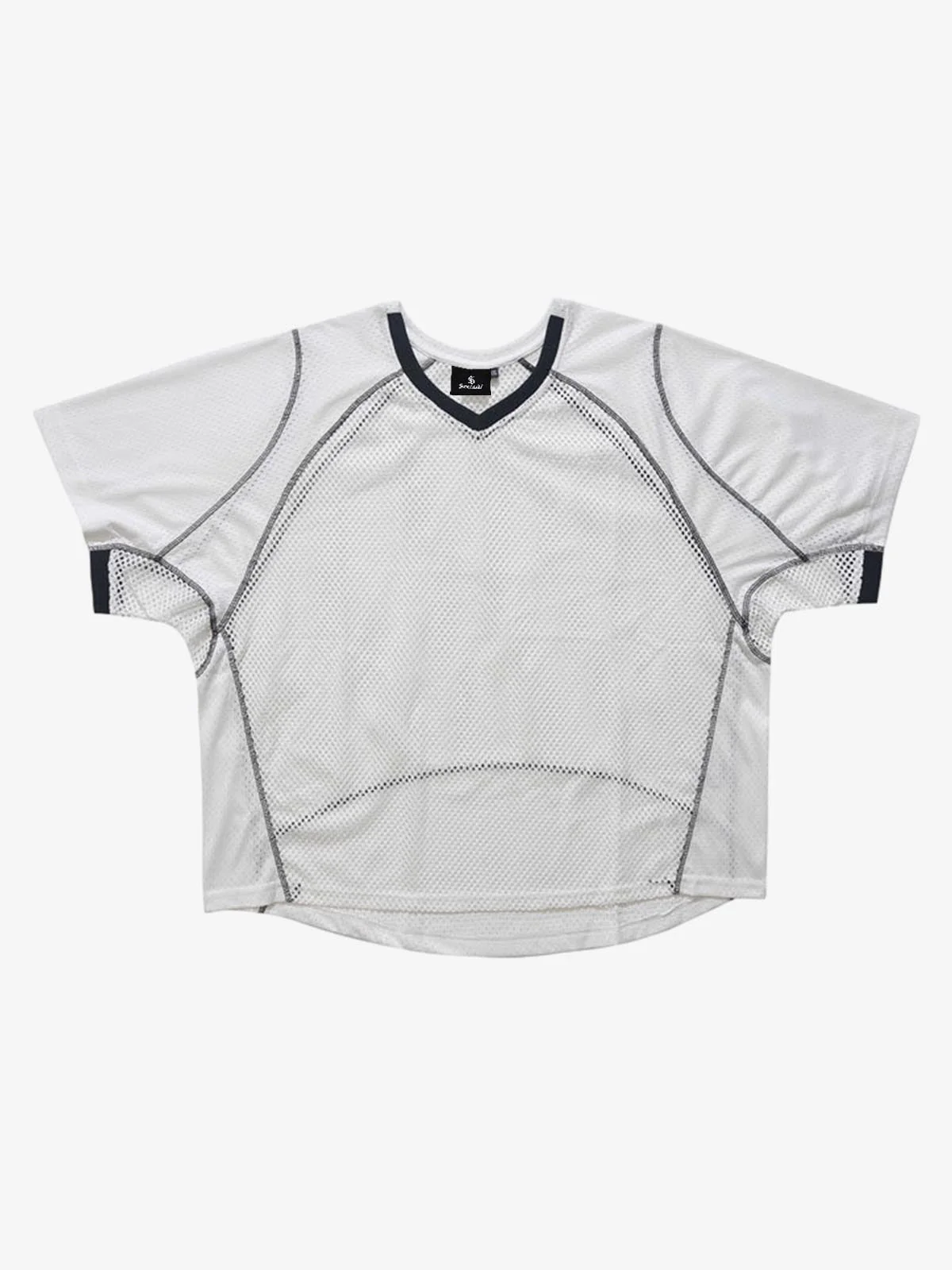 Contrast Panel Mesh Layered T-Shirt - Image 5