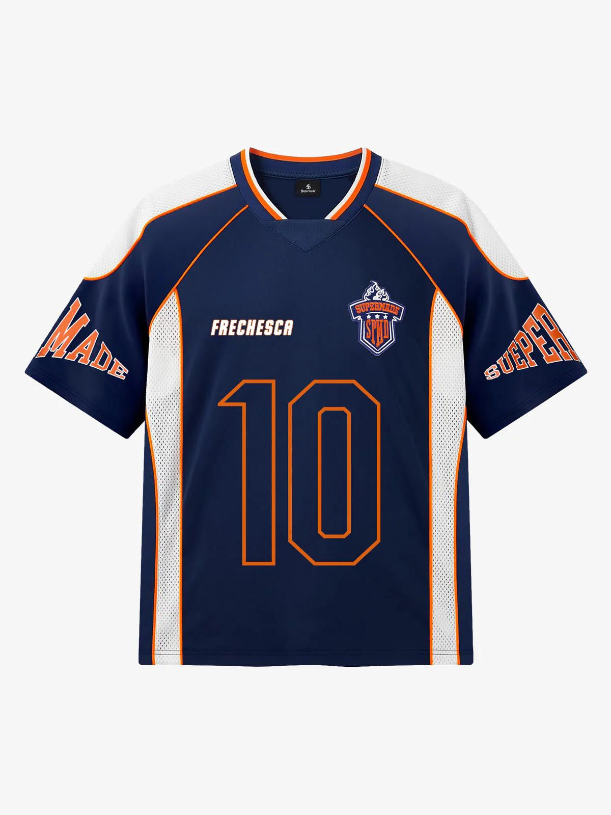 Contrast Panel Mesh Number Print Jersey Pattern Customization T-Shirt - Image 12