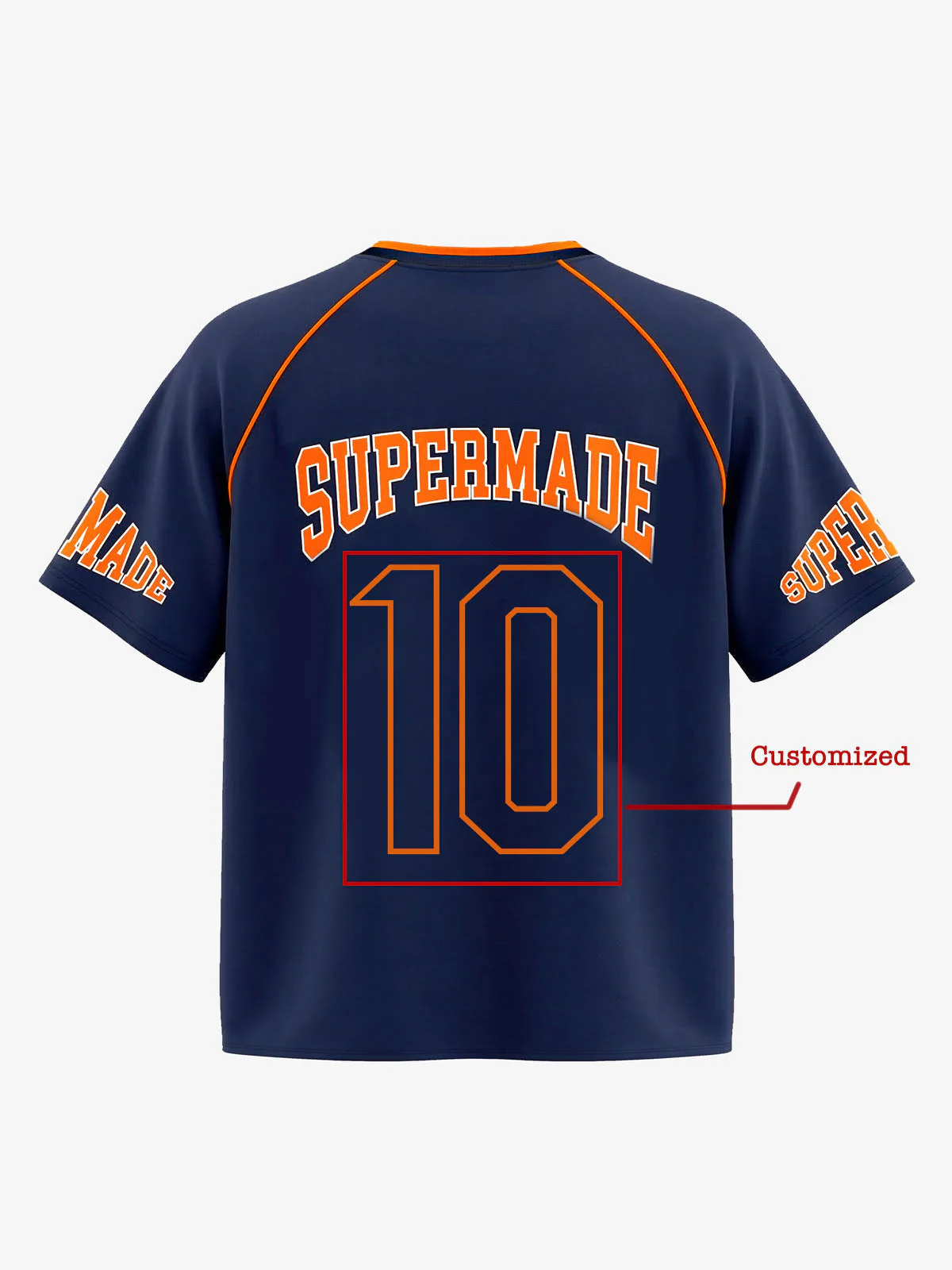 Contrast Panel Mesh Number Print Jersey Pattern Customization T-Shirt - Image 2