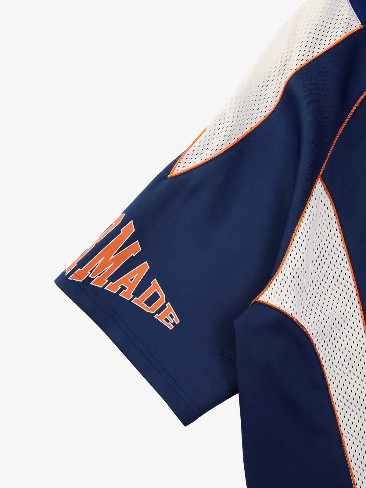 Contrast Panel Mesh Number Print Jersey Pattern Customization T-Shirt - Image 4