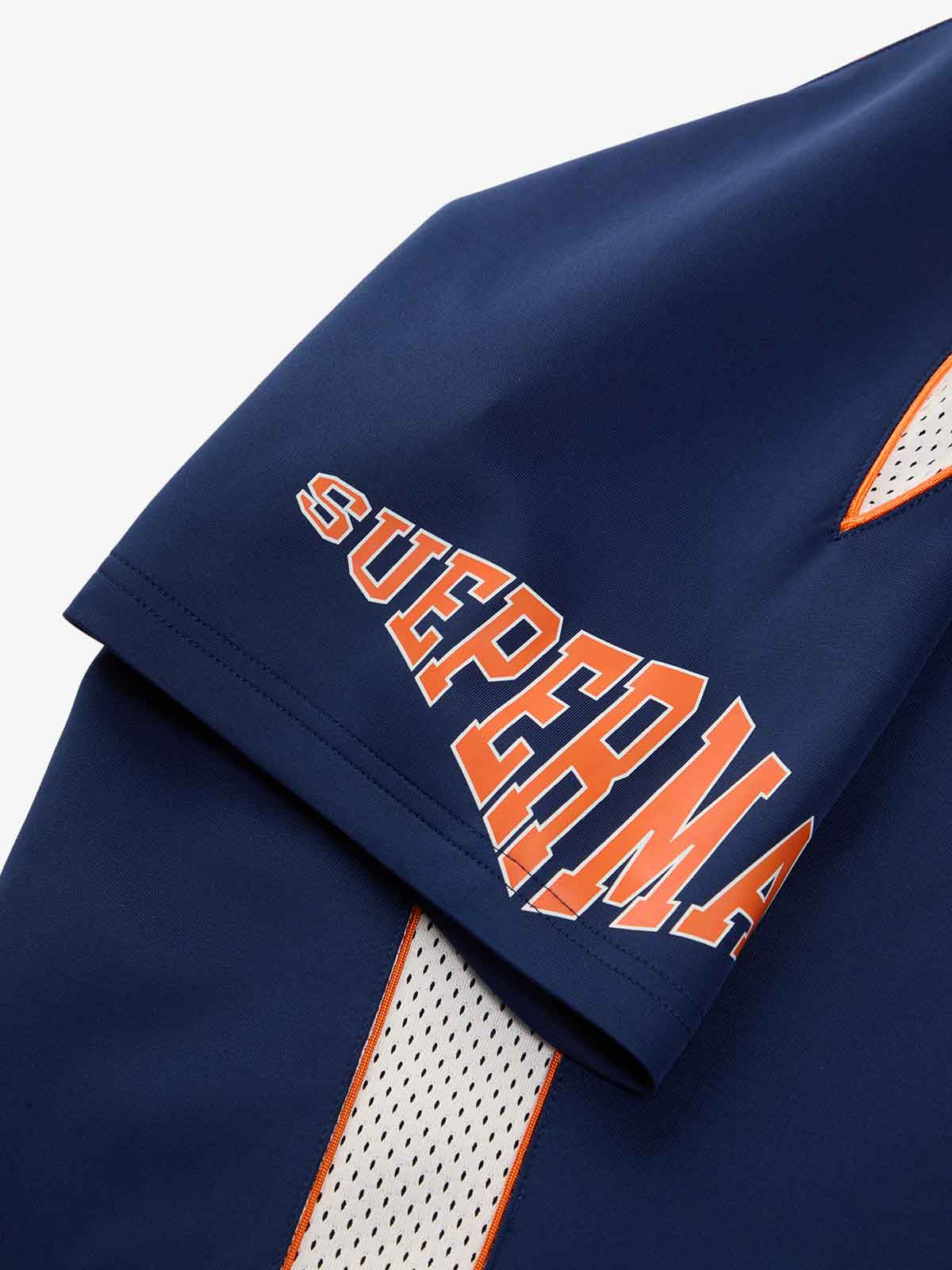 Contrast Panel Mesh Number Print Jersey Pattern Customization T-Shirt - Image 8
