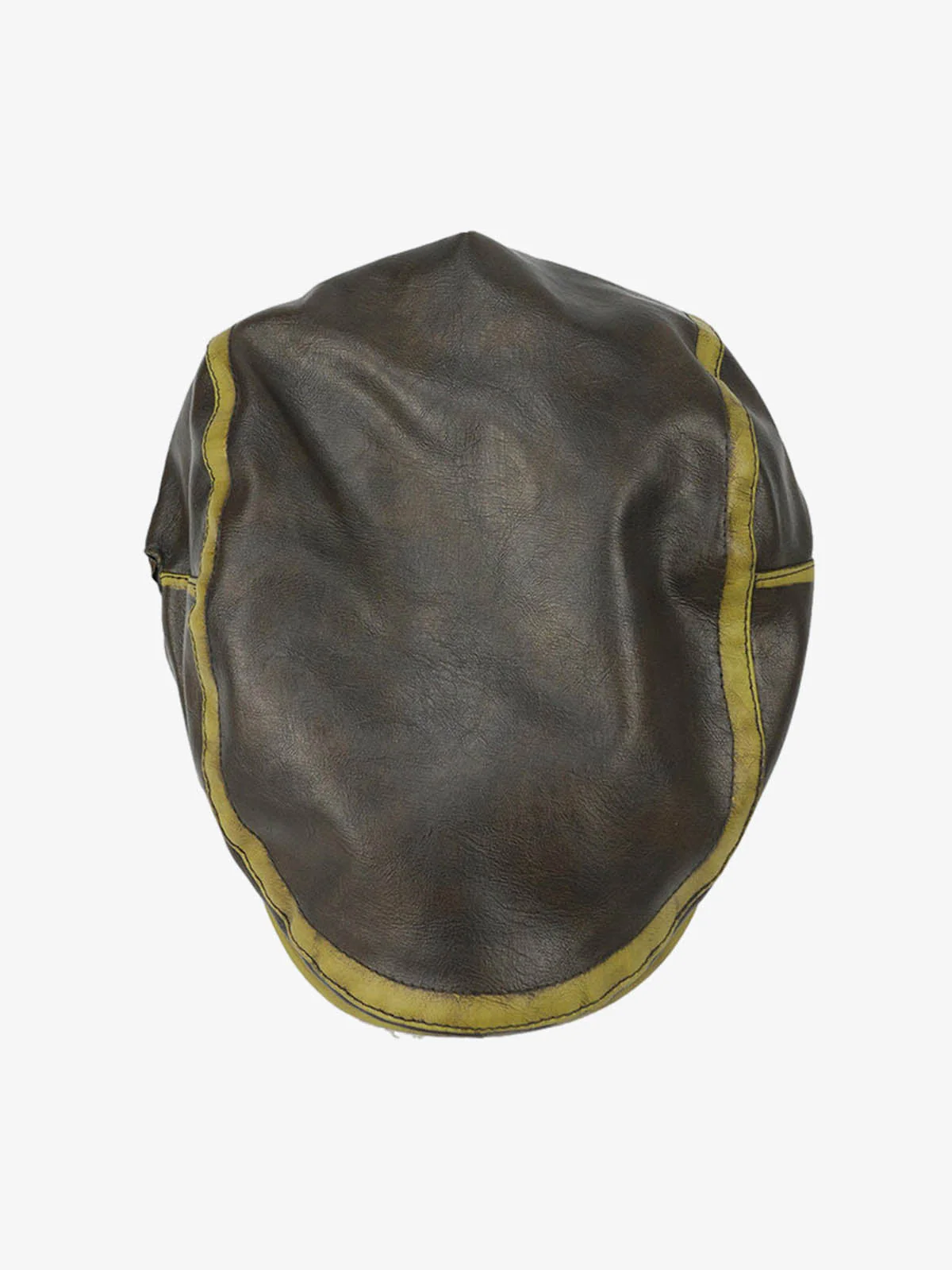 Contrast Stitch Faux Leather Flat Cap - Image 5