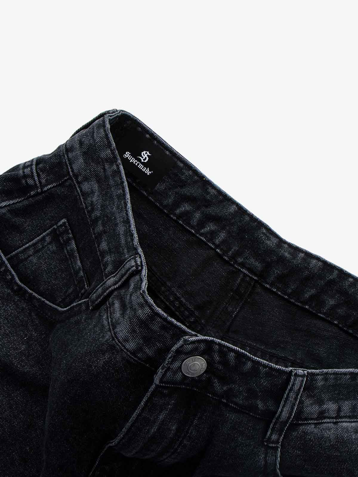 Contrast Stripe Panel Barrel Denim Jeans - Image 7