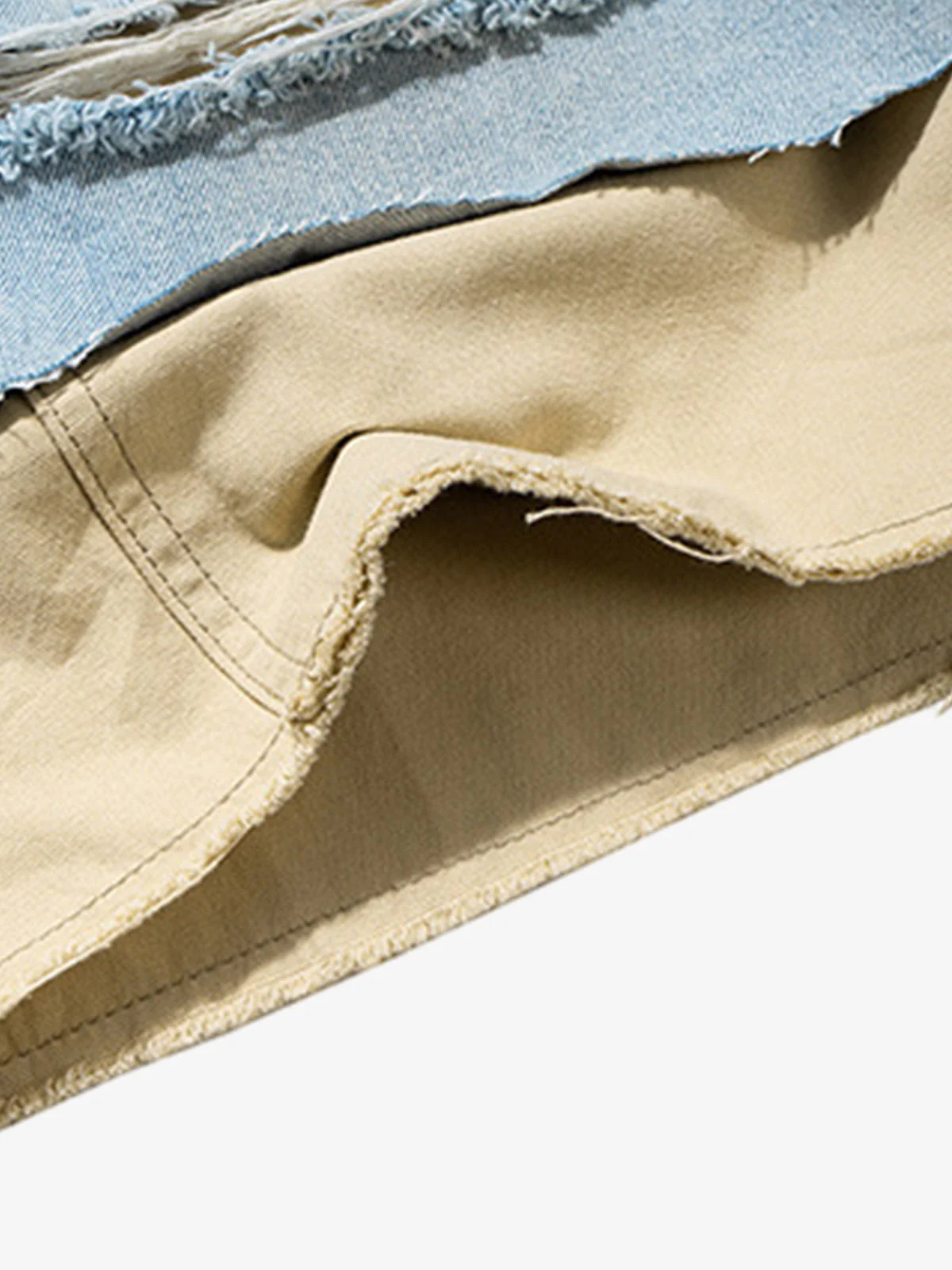 Layered Distressed Denim Jorts - Image 8