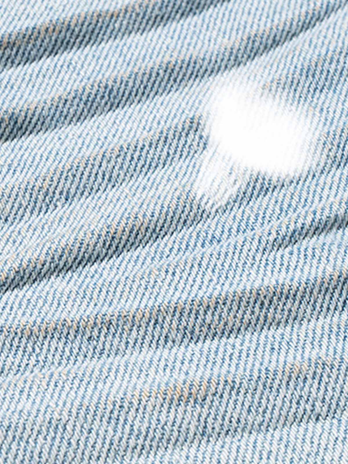 Layered Distressed Denim Jorts - Image 9
