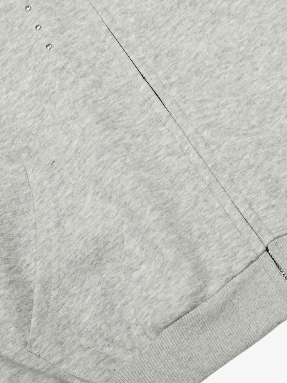 Cropped Metal Stud Zip Up Hoodie - Image 7