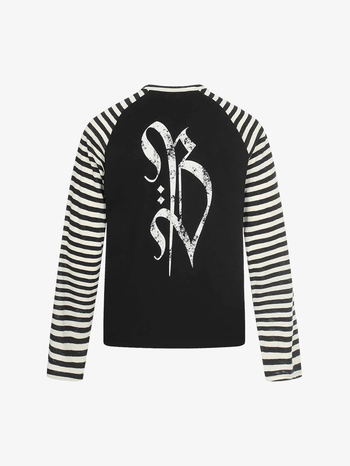 Cross Graphic Stripe Raglan Long Sleeve T-Shirt - Image 3