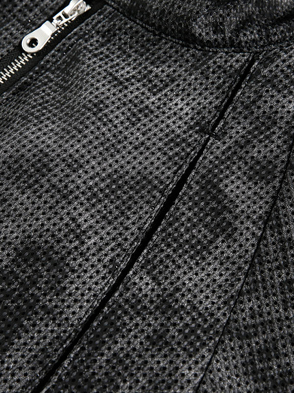Dark Deconstructed Split Stand Collar Jacket - Image 8