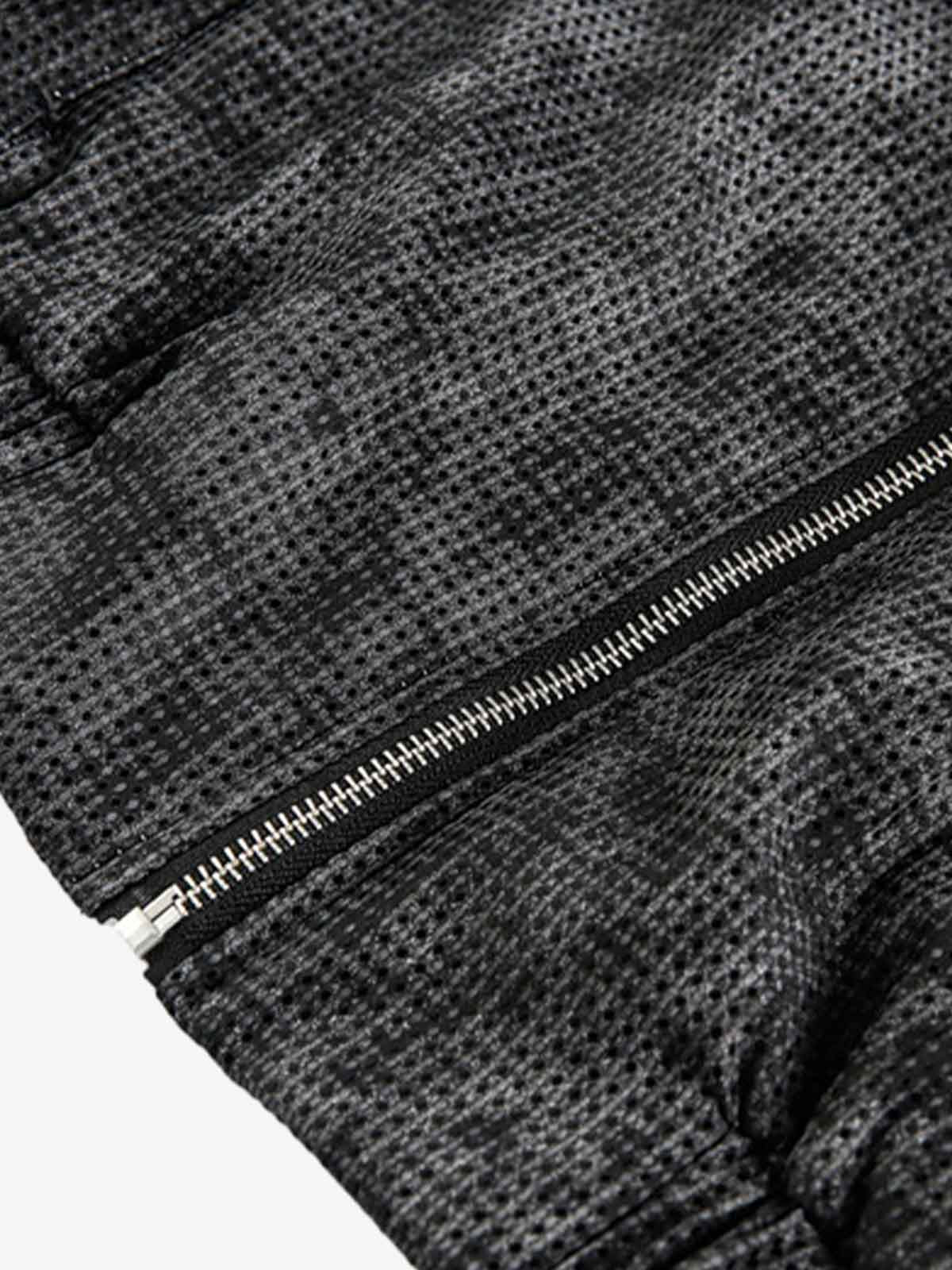 Dark Deconstructed Split Stand Collar Jacket - Image 9