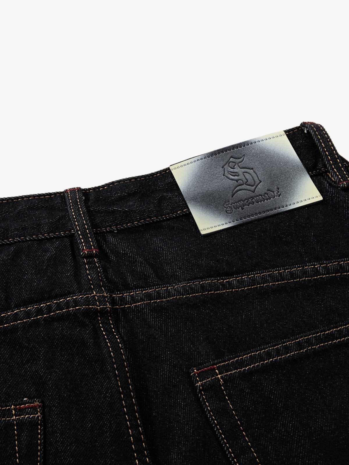 Dark Gothic Graphic Wide-Leg Jeans - Image 14