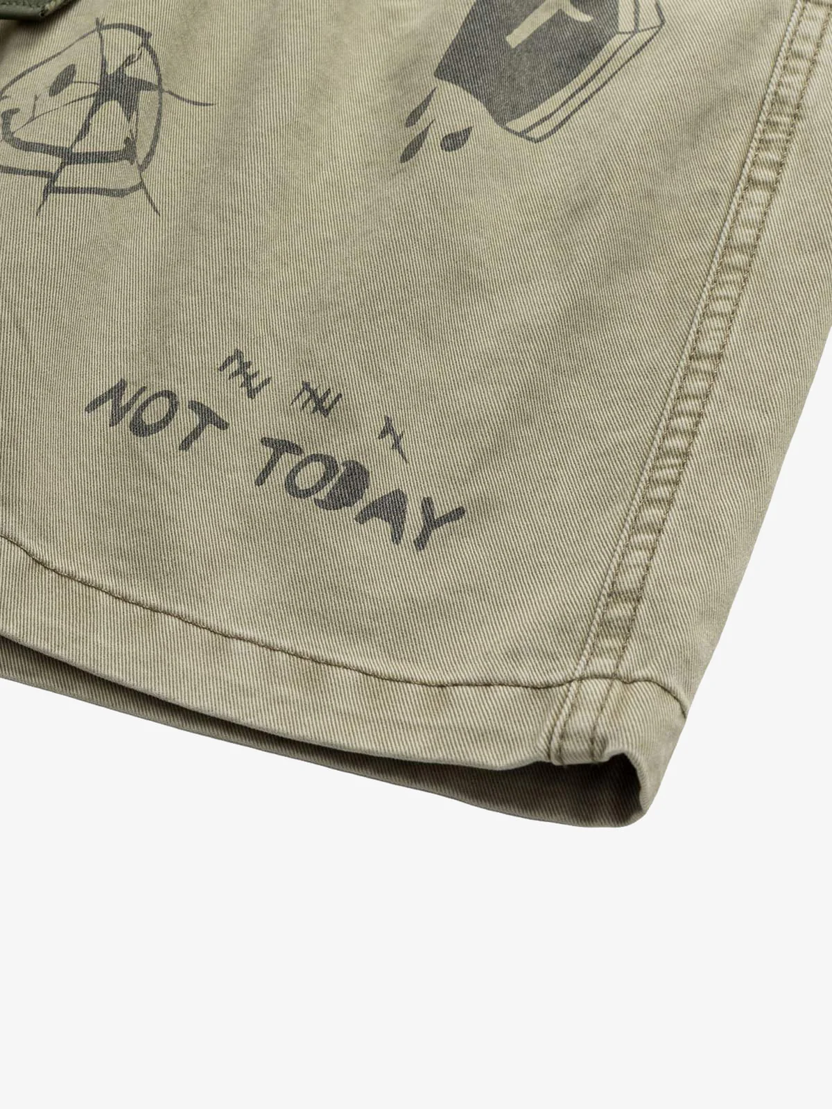 Graphic Print Drawstring Shorts - Image 10