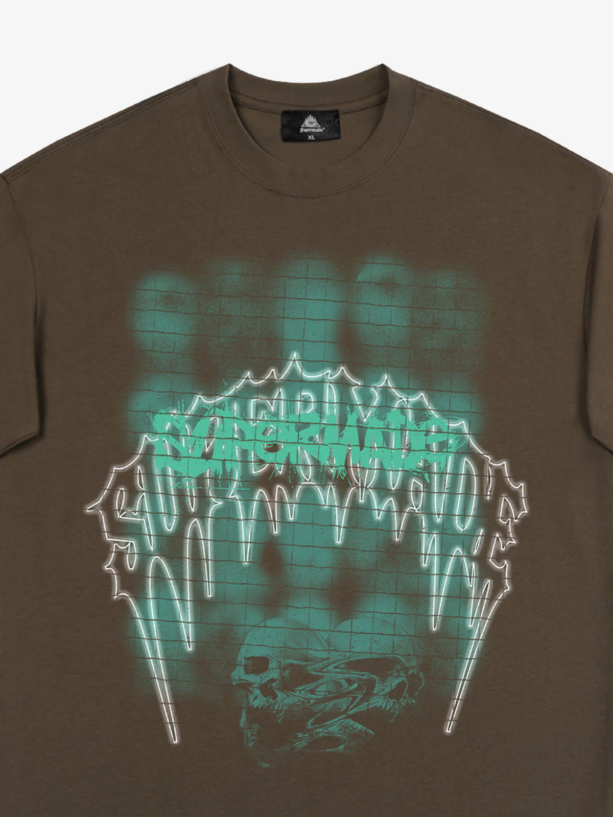 Dark Grid Skull Graphic T-Shirt - Image 14