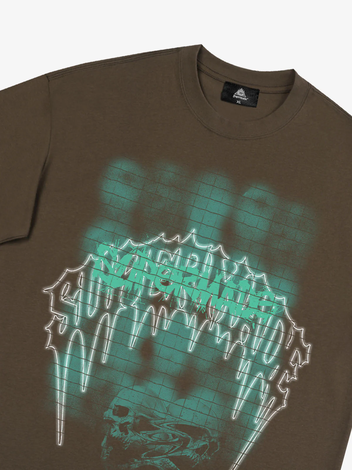Dark Grid Skull Graphic T-Shirt - Image 15