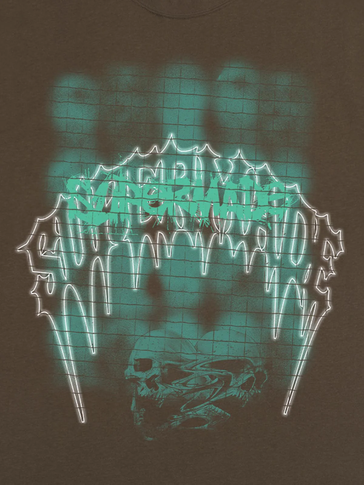 Dark Grid Skull Graphic T-Shirt - Image 16