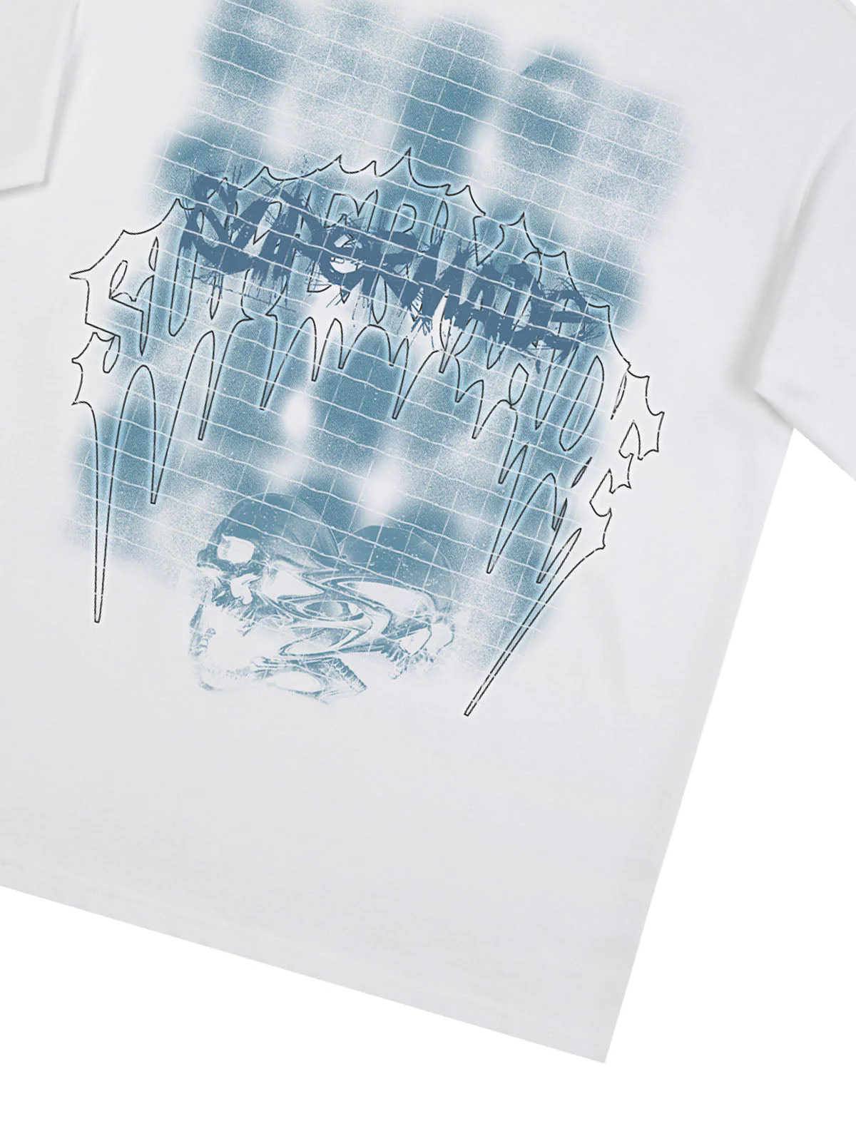 Dark Grid Skull Graphic T-Shirt - Image 6