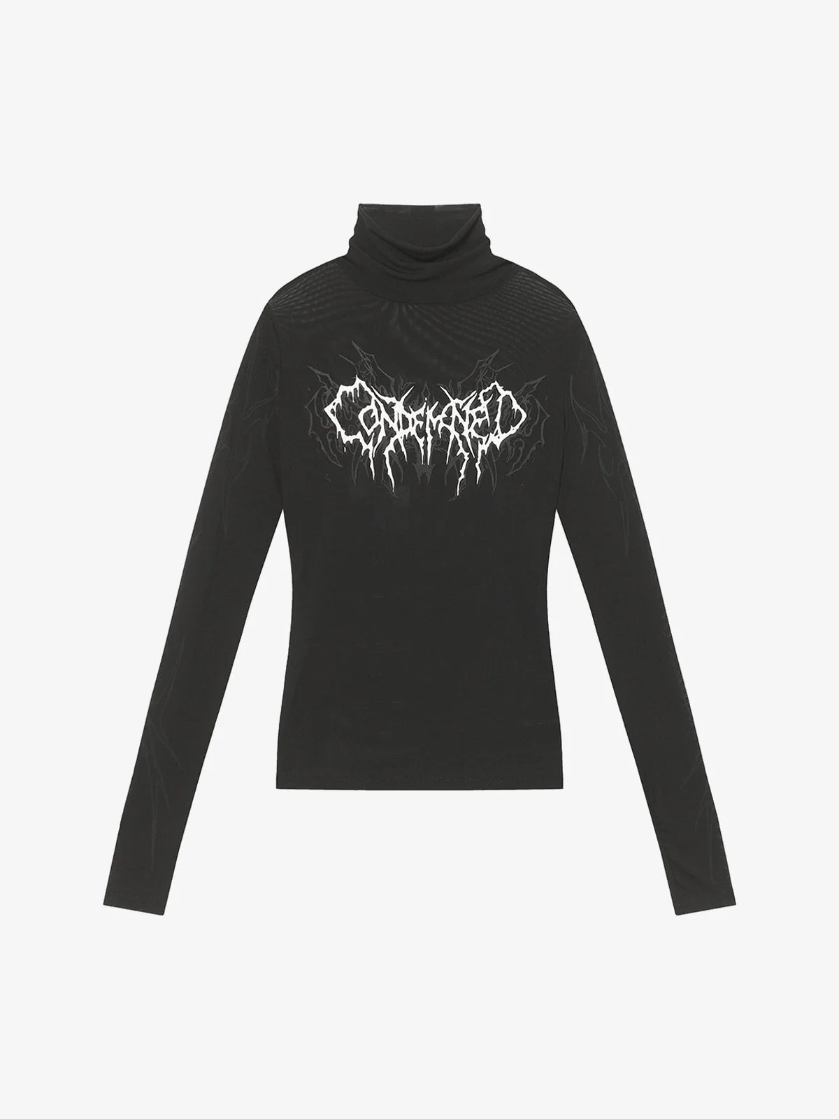 Dark Style Printed Slim Mesh Long Sleeves T-Shirt - Image 2