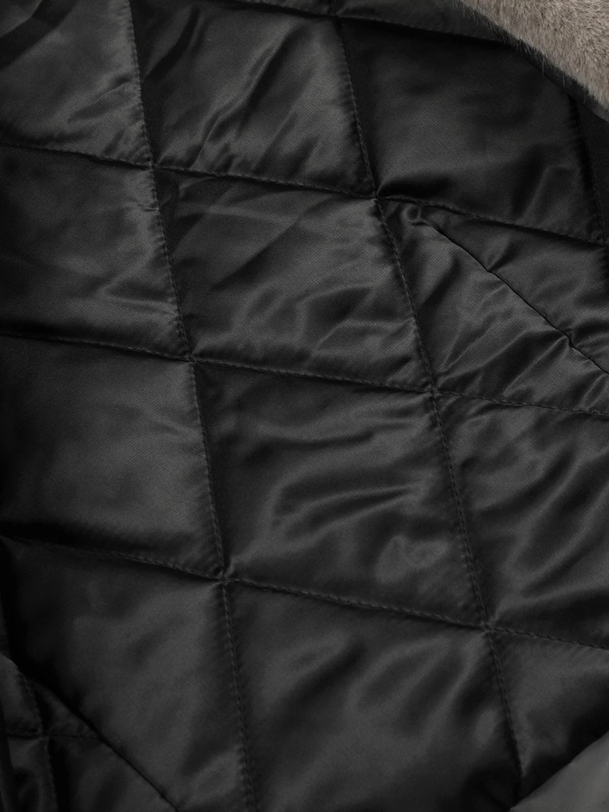 Deconstructed Patchwork Fur Collar Bomber Jacket - Image 11