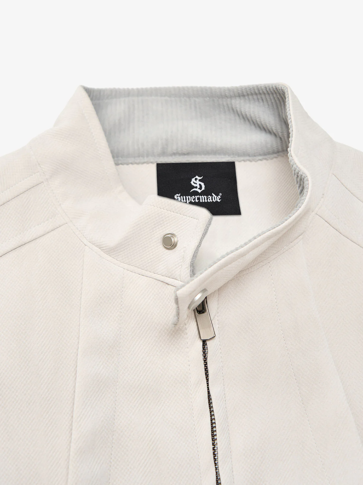 Deconstructed Split Stand Collar PU Leather Jacket - Image 7