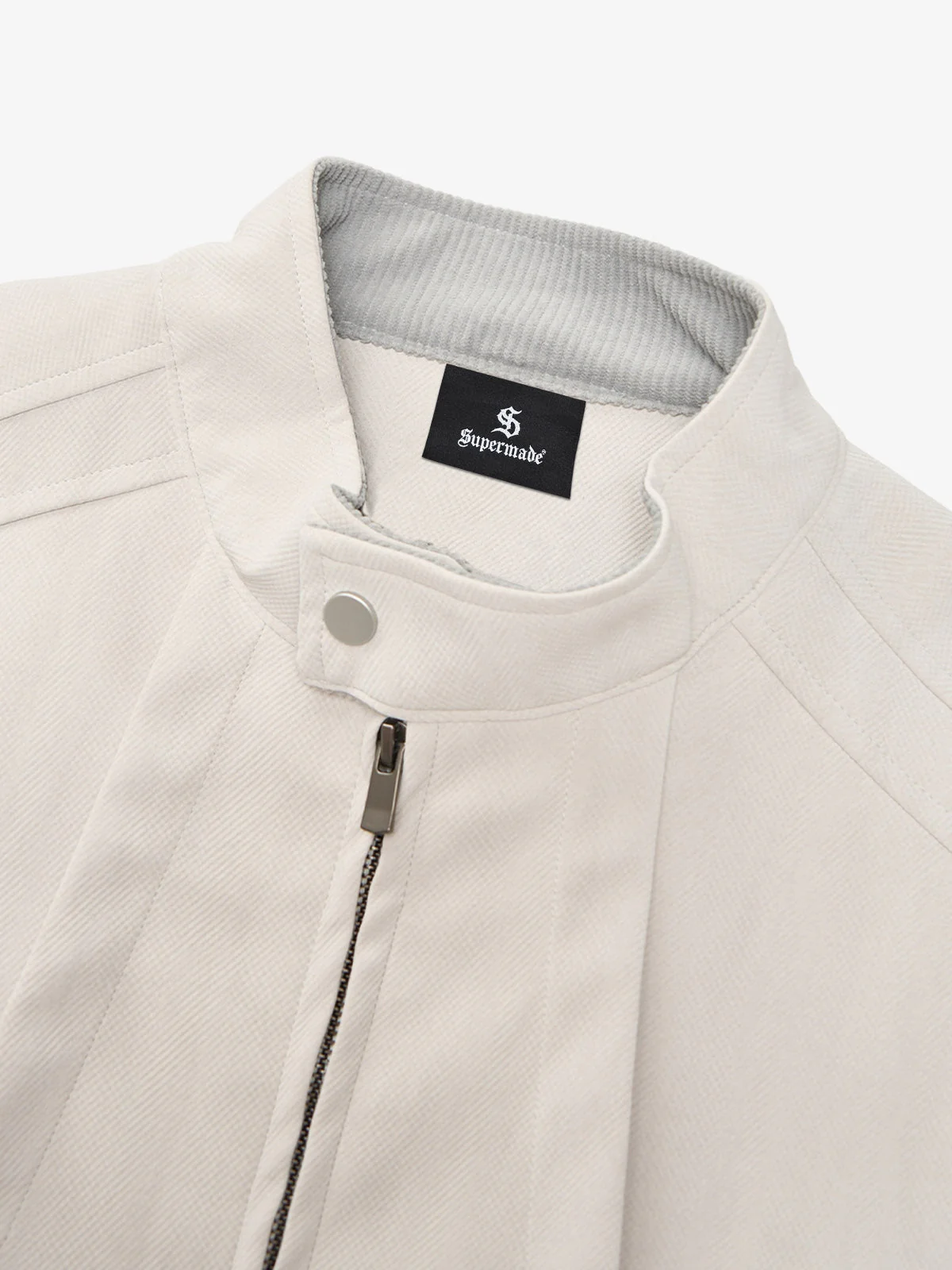 Deconstructed Split Stand Collar PU Leather Jacket - Image 8