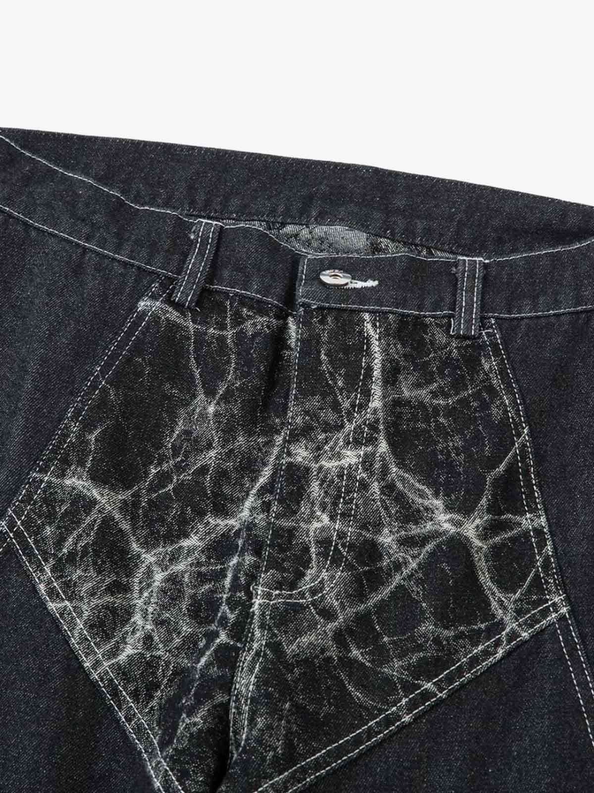 Deconstructed Split Tie-Dye Jeans - Image 3