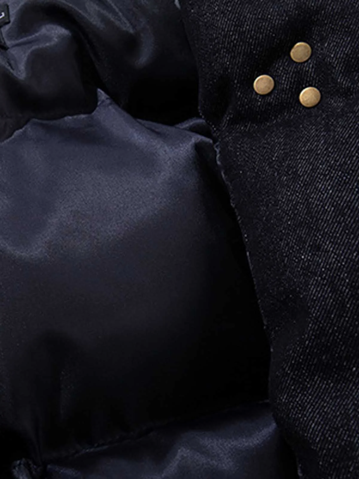 Denim Toggle Detail Bomber Jacket - Image 5