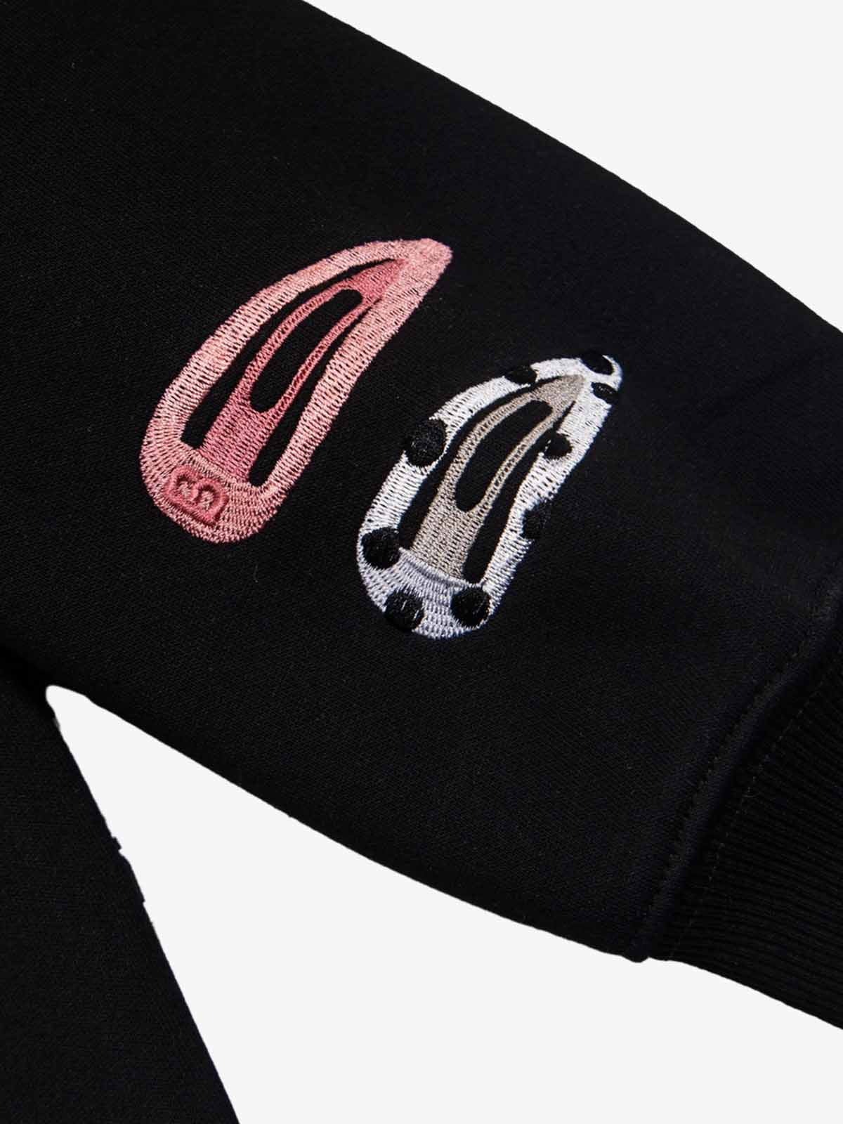 Detachable Hair Clip Decoration Zip Up Hoodie - Image 11