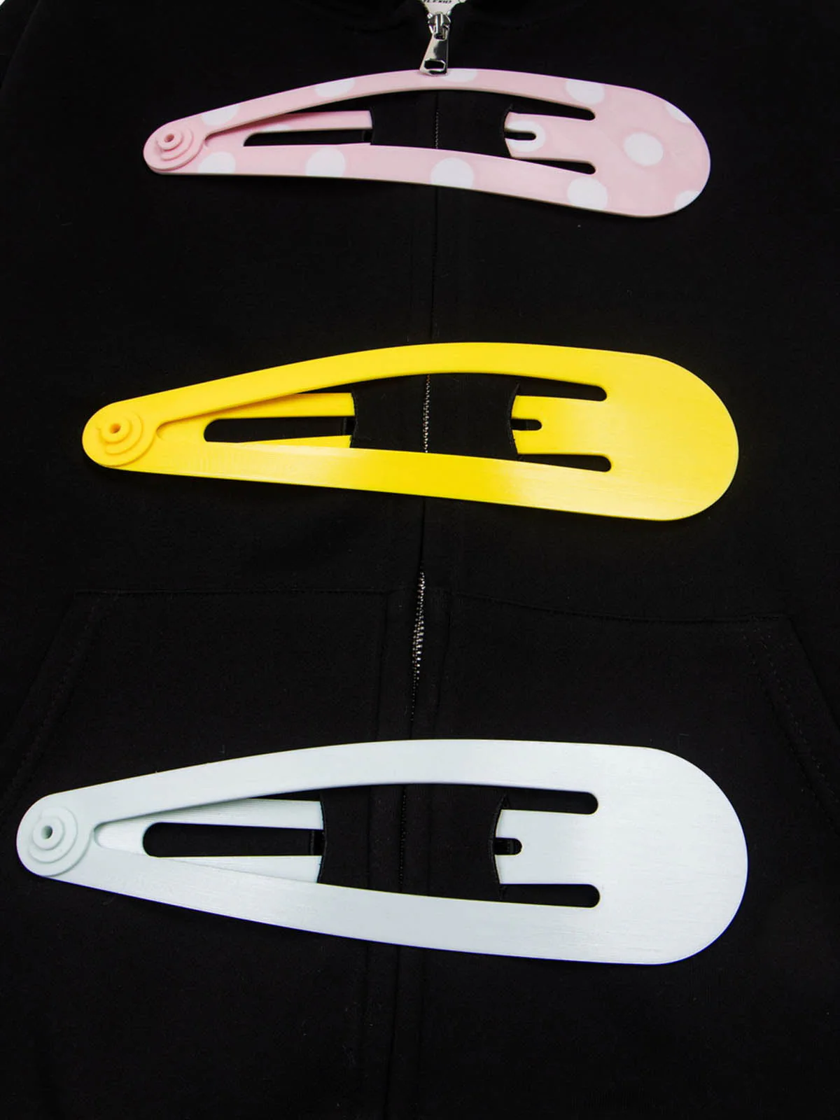 Detachable Hair Clip Decoration Zip Up Hoodie - Image 9
