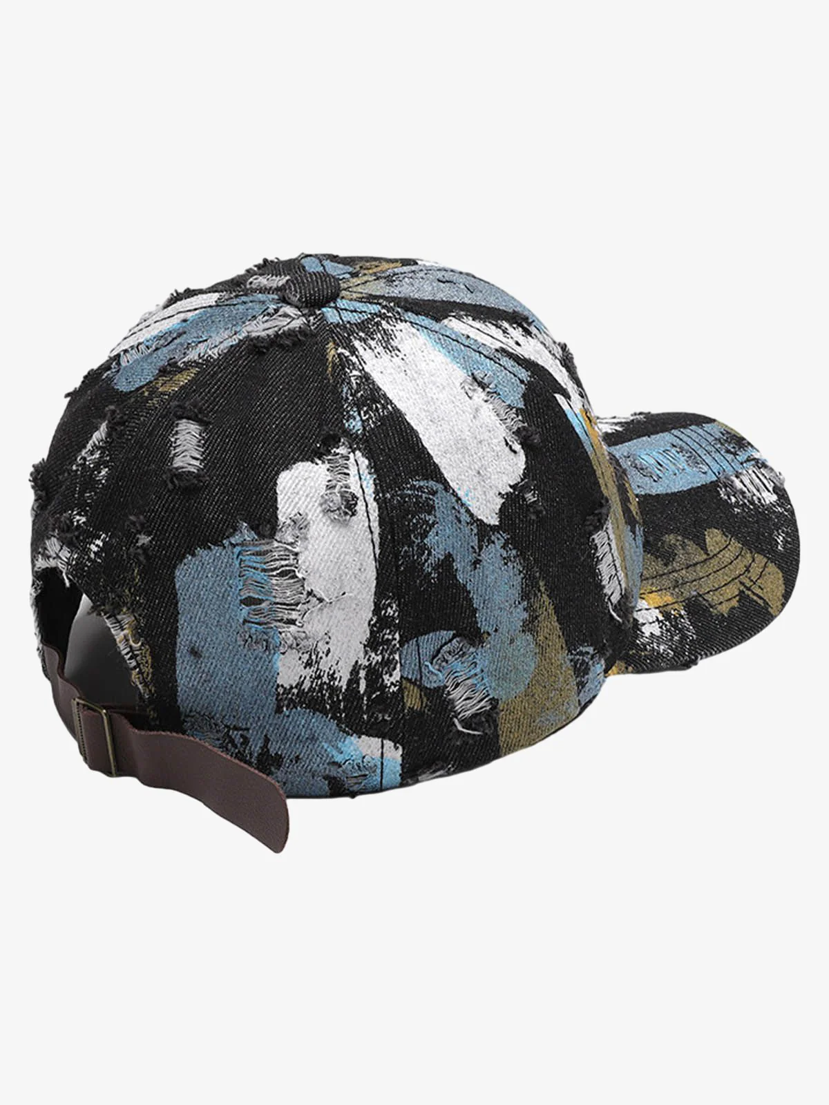 Distressed Abstract Print Baseball Cap - Image 2