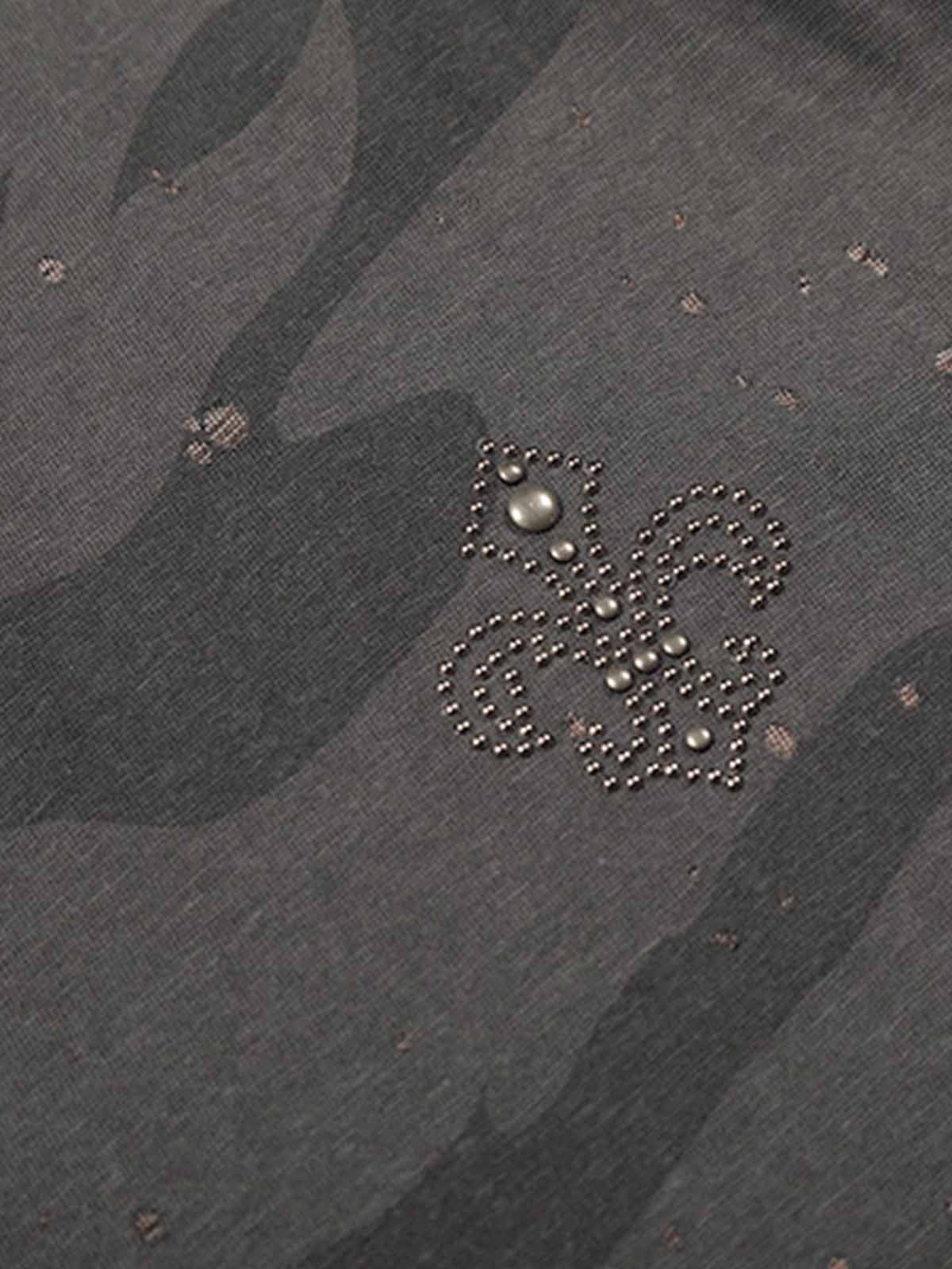 Distressed Camo Paint Splatter V-Neck Henley T-Shirt - Image 5