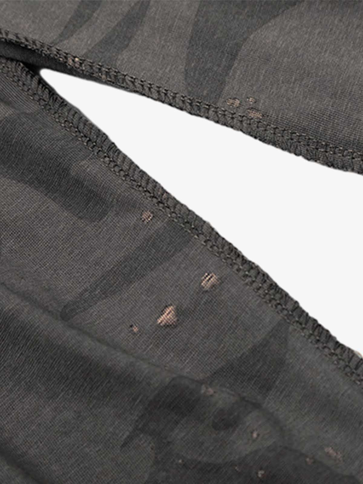 Distressed Camo Paint Splatter V-Neck Henley T-Shirt - Image 7