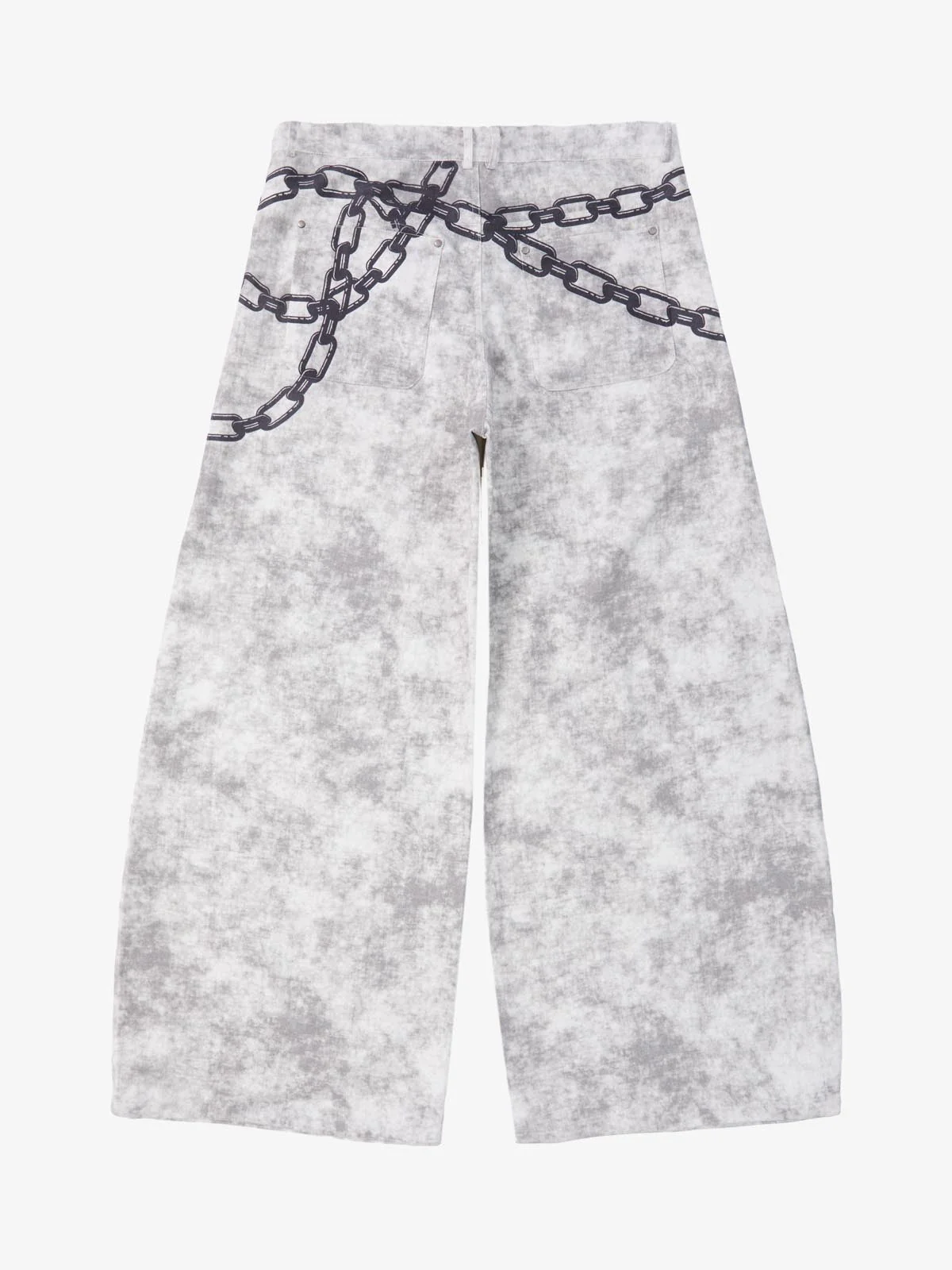 Distressed Chain And Key Print Baggy Pants - Image 19
