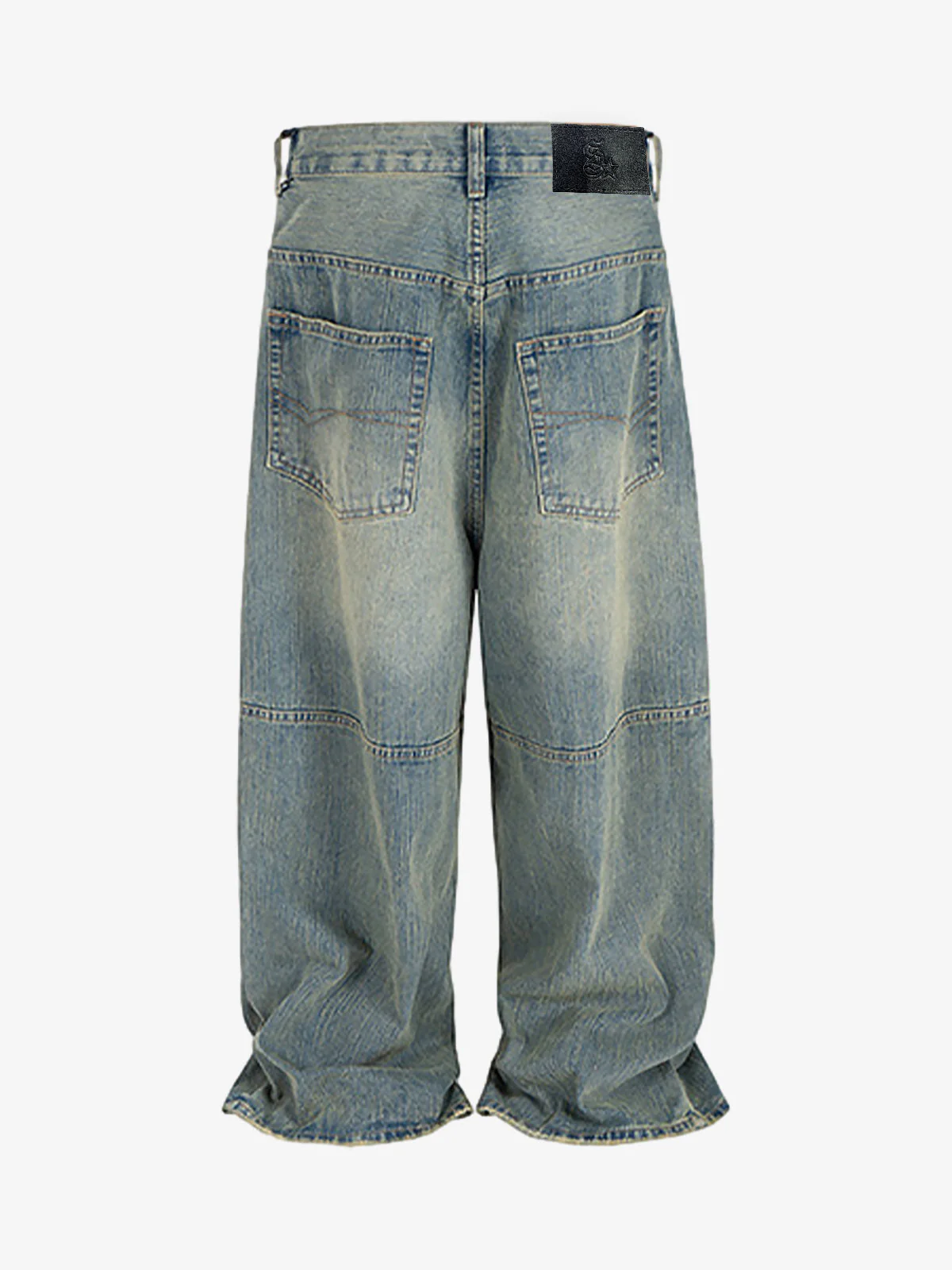 Distressed Contrast Drawstring Knee-Length Jeans - Image 2