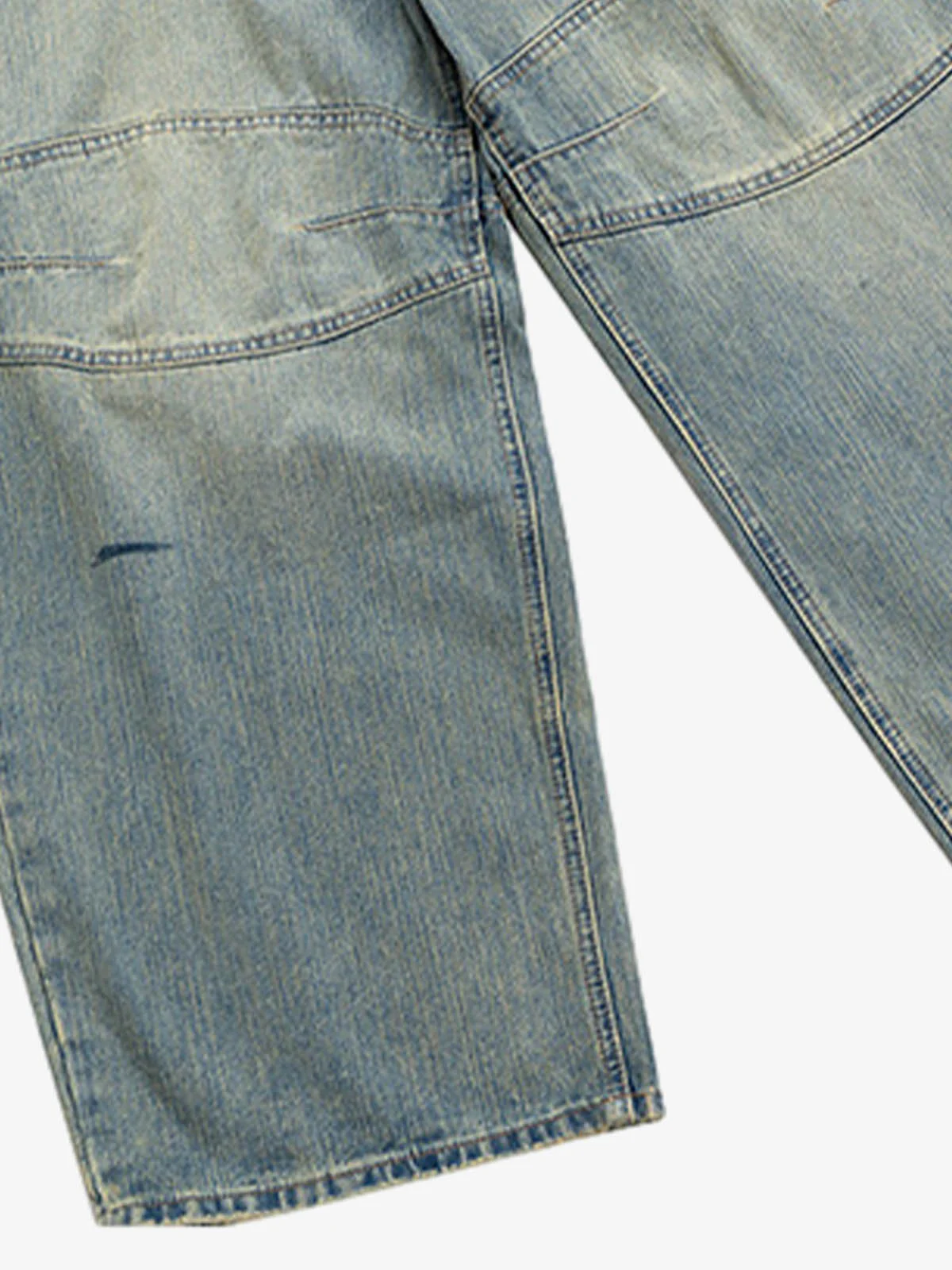 Distressed Contrast Drawstring Knee-Length Jeans - Image 7