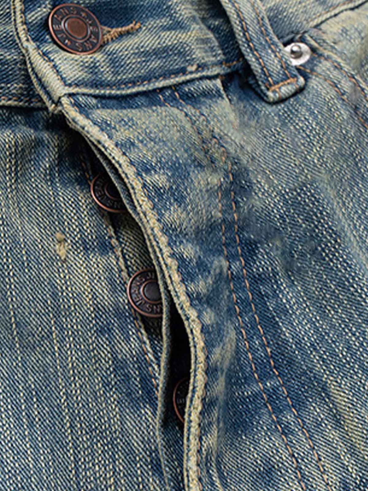 Distressed Contrast Drawstring Knee-Length Jeans - Image 8