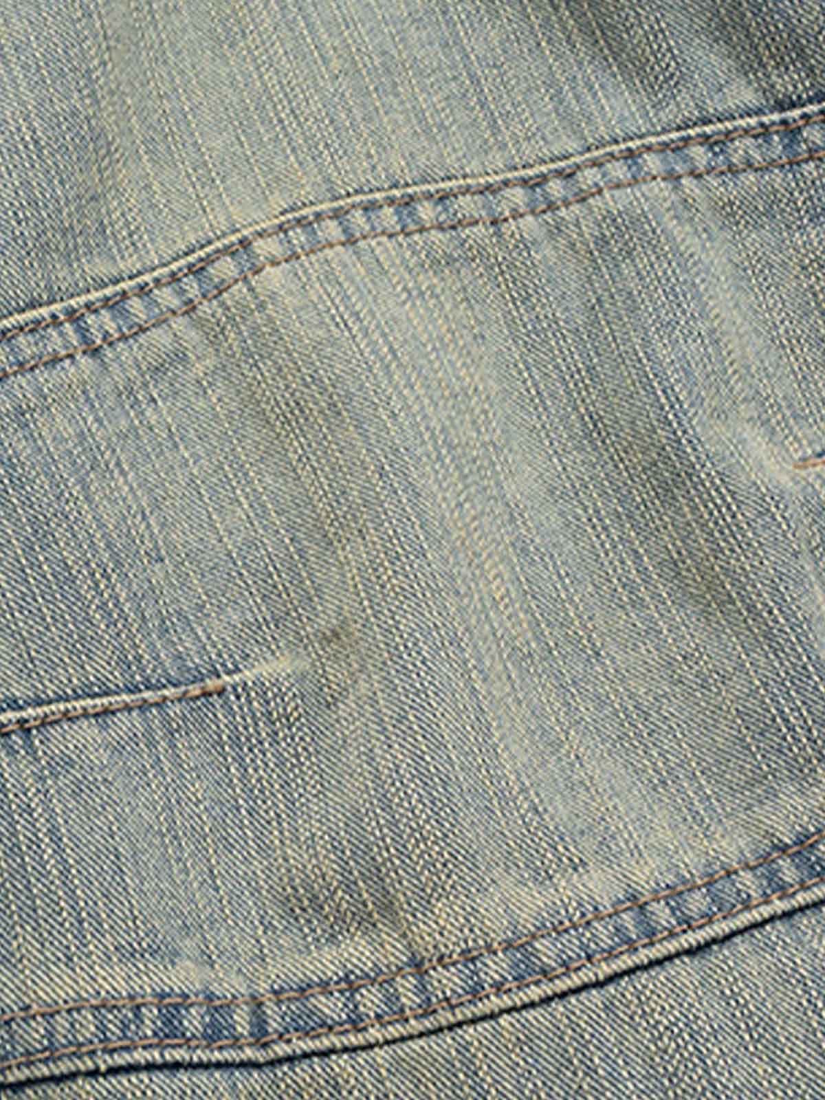 Distressed Contrast Drawstring Knee-Length Jeans - Image 9