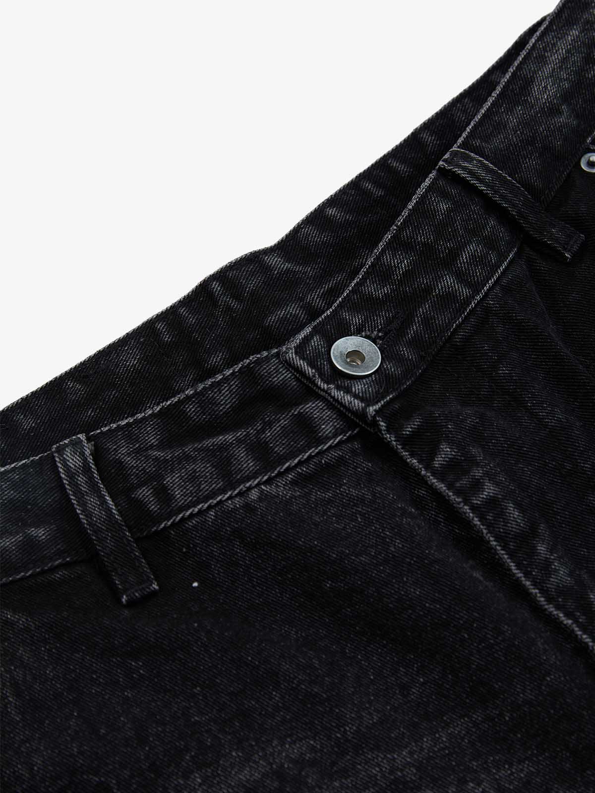 Distressed Cross Patchwork Baggy Denim Jeans - Image 7